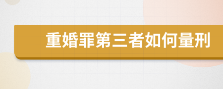 重婚罪第三者如何量刑