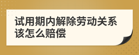 试用期内解除劳动关系该怎么赔偿