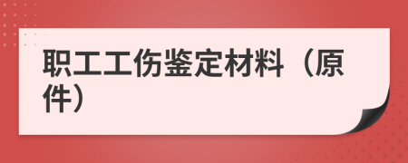 职工工伤鉴定材料（原件）