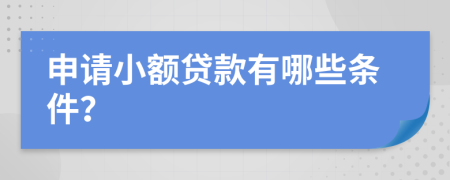 申请小额贷款有哪些条件？