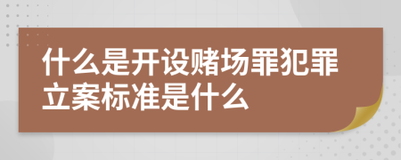 什么是开设赌场罪犯罪立案标准是什么