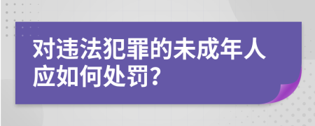 对违法犯罪的未成年人应如何处罚？