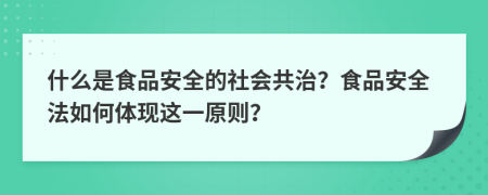 什么是食品安全的社会共治？食品安全法如何体现这一原则？