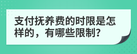 支付抚养费的时限是怎样的，有哪些限制？