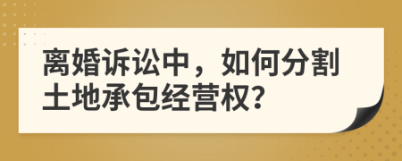 离婚诉讼中，如何分割土地承包经营权？