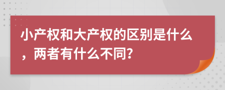 小产权和大产权的区别是什么，两者有什么不同？