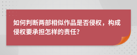 如何判断两部相似作品是否侵权，构成侵权要承担怎样的责任？