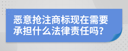 恶意抢注商标现在需要承担什么法律责任吗？