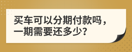 买车可以分期付款吗，一期需要还多少？