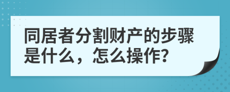 同居者分割财产的步骤是什么，怎么操作？