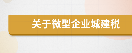 关于微型企业城建税