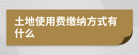 土地使用费缴纳方式有什么