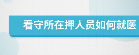 看守所在押人员如何就医