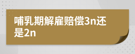 哺乳期解雇赔偿3n还是2n