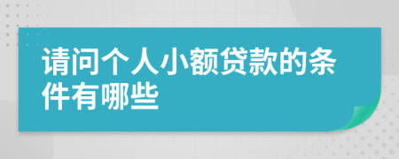 请问个人小额贷款的条件有哪些