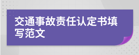 交通事故责任认定书填写范文