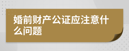 婚前财产公证应注意什么问题