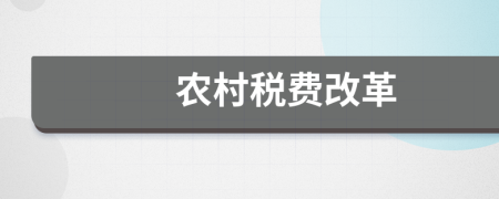 农村税费改革