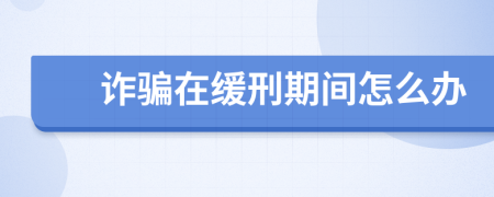 诈骗在缓刑期间怎么办