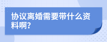 协议离婚需要带什么资料啊？