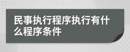 民事执行程序执行有什么程序条件