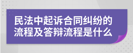 民法中起诉合同纠纷的流程及答辩流程是什么