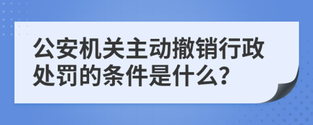 公安机关主动撤销行政处罚的条件是什么？