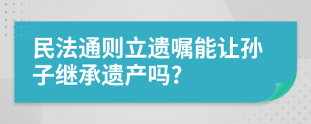 民法通则立遗嘱能让孙子继承遗产吗?