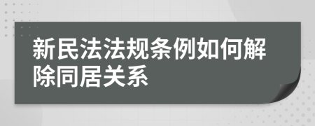 新民法法规条例如何解除同居关系