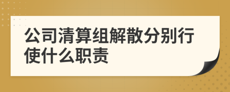 公司清算组解散分别行使什么职责