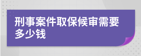 刑事案件取保候审需要多少钱