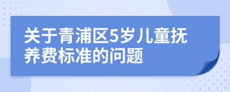 关于青浦区5岁儿童抚养费标准的问题