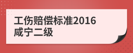 工伤赔偿标准2016咸宁二级