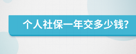 个人社保一年交多少钱？