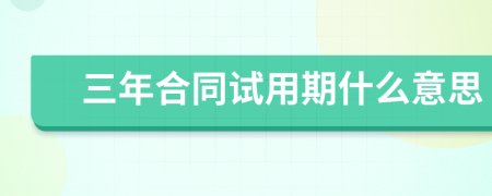 三年合同试用期什么意思