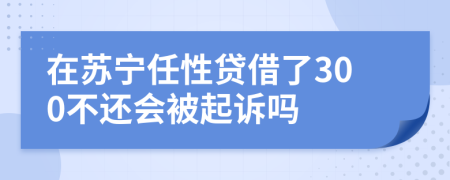 在苏宁任性贷借了300不还会被起诉吗