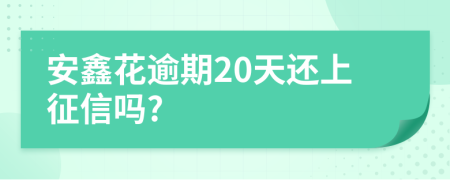 安鑫花逾期20天还上征信吗?