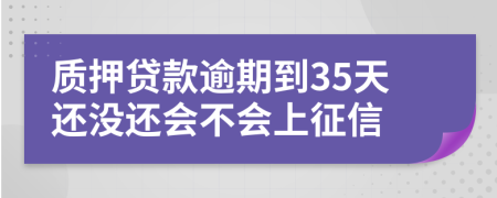 质押贷款逾期到35天还没还会不会上征信