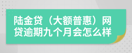 陆金贷（大额普惠）网贷逾期九个月会怎么样