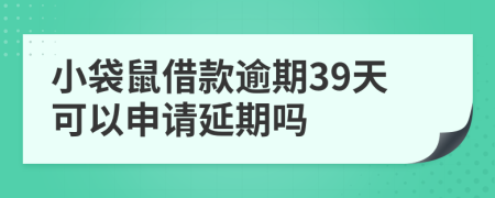 小袋鼠借款逾期39天可以申请延期吗