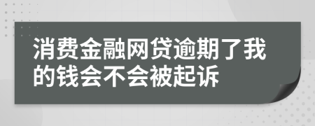 消费金融网贷逾期了我的钱会不会被起诉