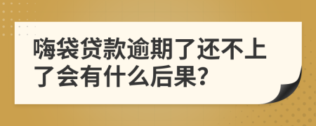 嗨袋贷款逾期了还不上了会有什么后果？