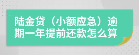 陆金贷（小额应急）逾期一年提前还款怎么算