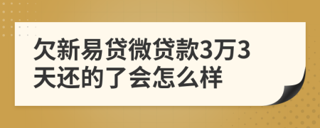 欠新易贷微贷款3万3天还的了会怎么样