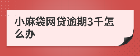 小麻袋网贷逾期3千怎么办