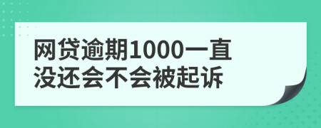 网贷逾期1000一直没还会不会被起诉