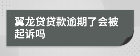 翼龙贷贷款逾期了会被起诉吗