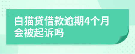 白猫贷借款逾期4个月会被起诉吗