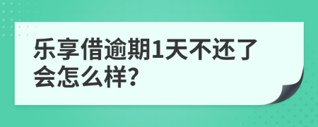 乐享借逾期1天不还了会怎么样？