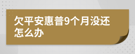 欠平安惠普9个月没还怎么办